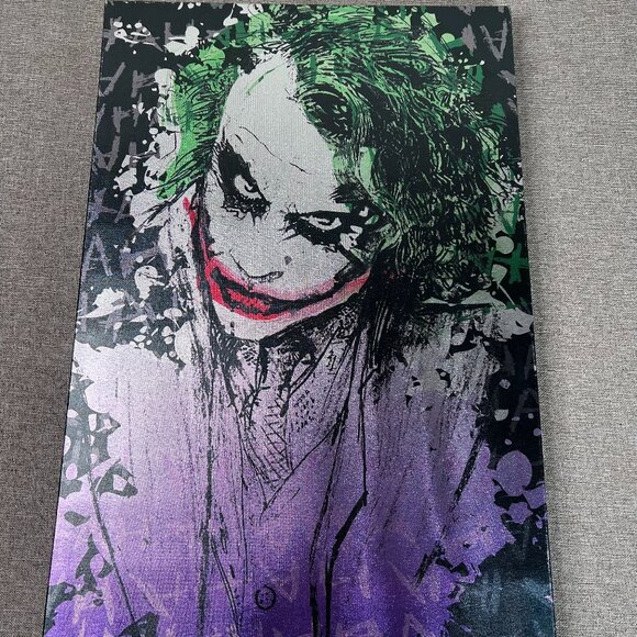 DC Comics Heath Ledger Joker Dark Knight Rises Wall Art Decor 24" x 16" - Picture 2 of 12